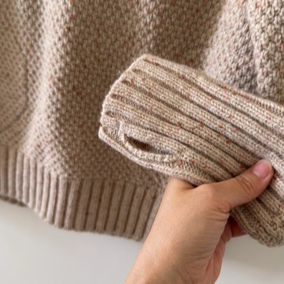 REI Co-op Wallace Lake Beige Wool Chunky Knit Mock Neck XS Pockets - Picture 3 of 6